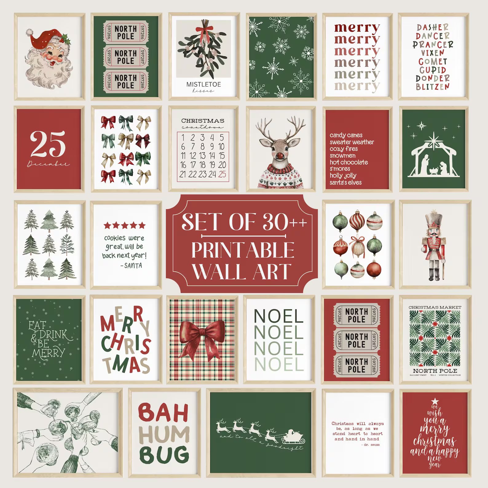 The Christmas Wall Art Collection – 30 Printable Holiday Designs
