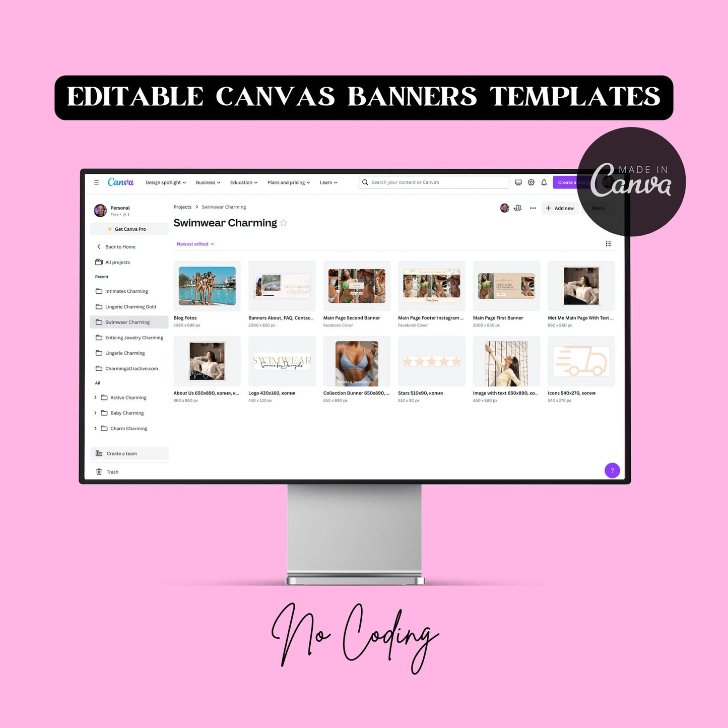 Pink Luxe Store Kit 2.0 – Shopify Theme in Hot Pink & Blush with 30 Resell-Ready Digital Products + Editable Canva Banners